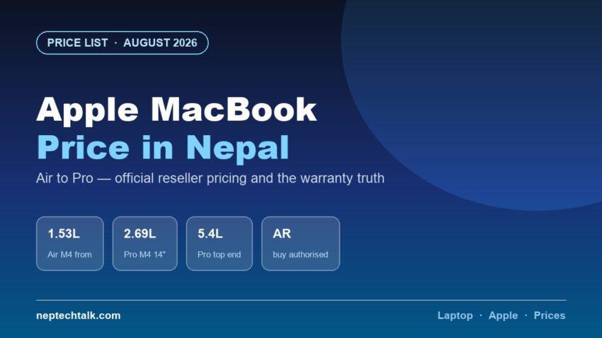 Apple MacBook price list in Nepal 2026 Air and Pro