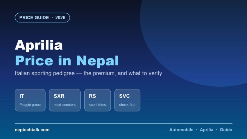 Aprilia scooter and bike price in Nepal 2026