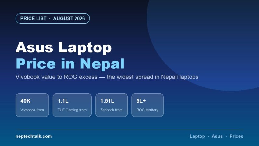 Asus laptop price list in Nepal 2026 with Vivobook TUF and ROG