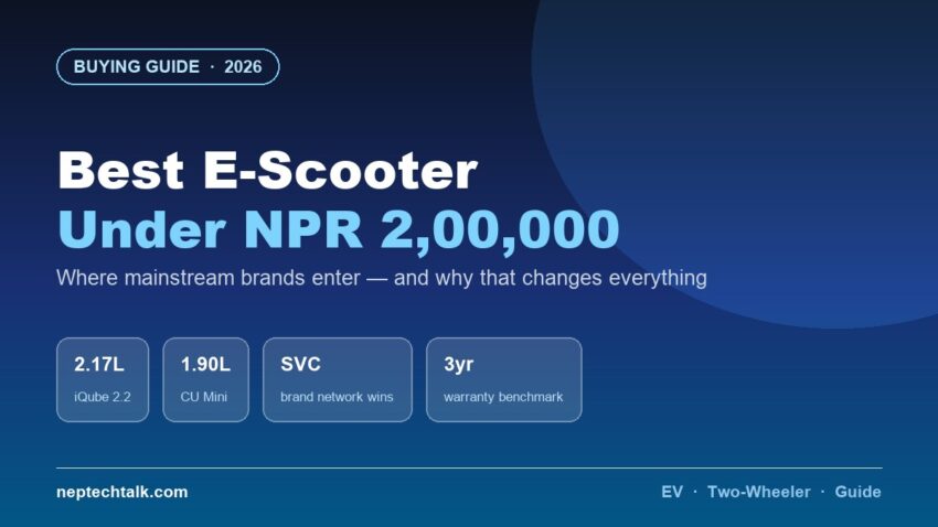 Best electric scooters under NPR 2,00,000 in Nepal 2026