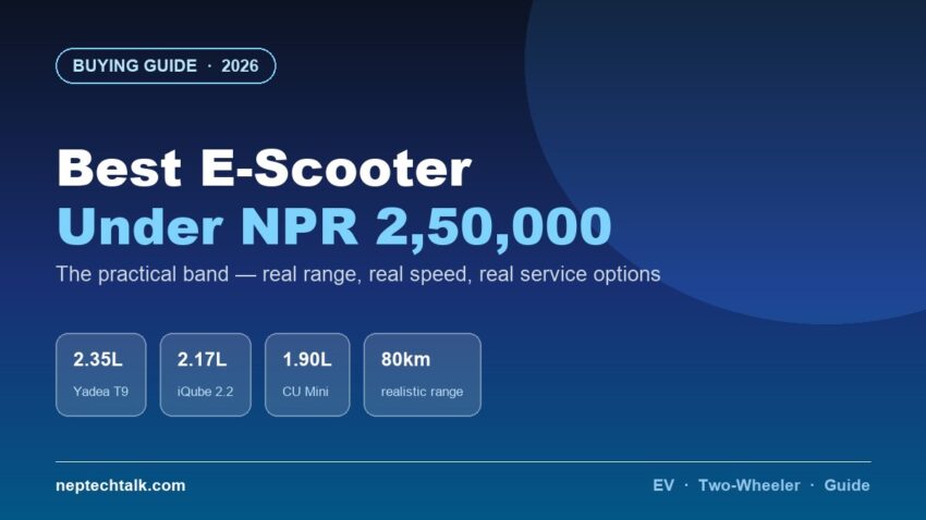 Best electric scooters under NPR 2,50,000 in Nepal 2026