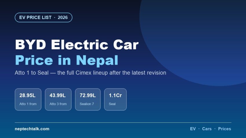BYD electric car price list in Nepal 2026 including Atto 3 and Dolphin