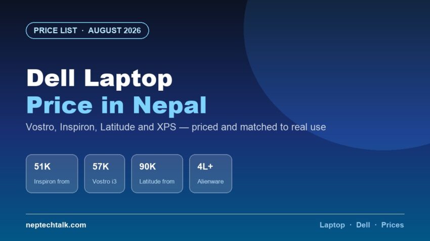 Dell laptop price list in Nepal 2026 including Inspiron and Vostro