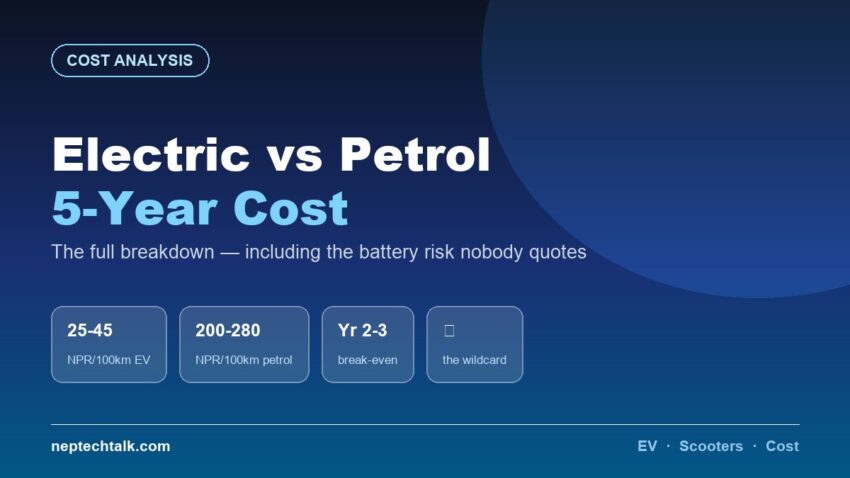 Electric vs petrol scooter 5-year cost in Nepal