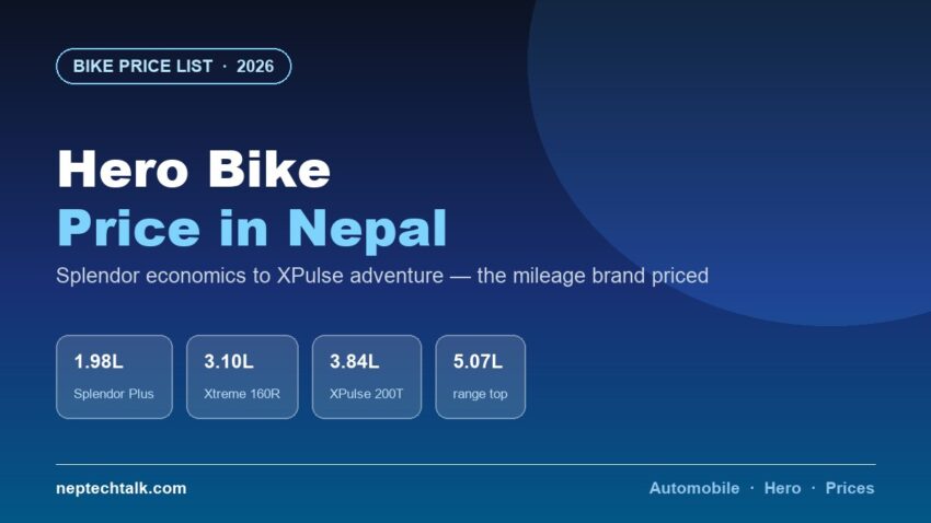 Hero bike price list in Nepal 2026 with Splendor and XPulse