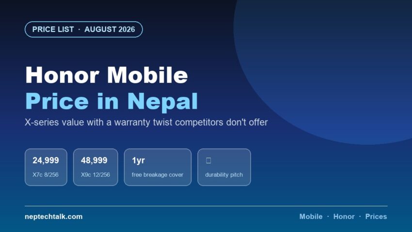 Honor mobile price list in Nepal August 2026