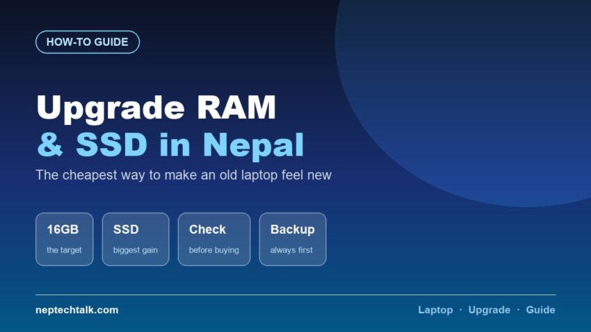 How to upgrade RAM and SSD on a laptop in Nepal
