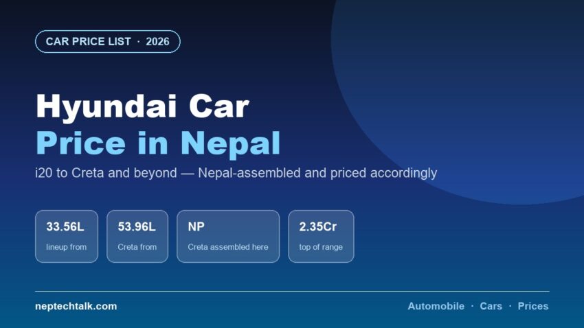 Hyundai car price list in Nepal 2026 including Creta and Venue