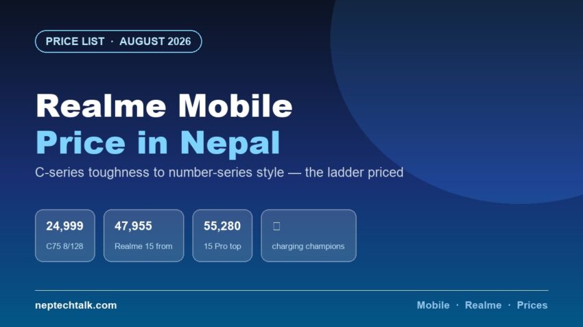 Realme mobile price list in Nepal August 2026