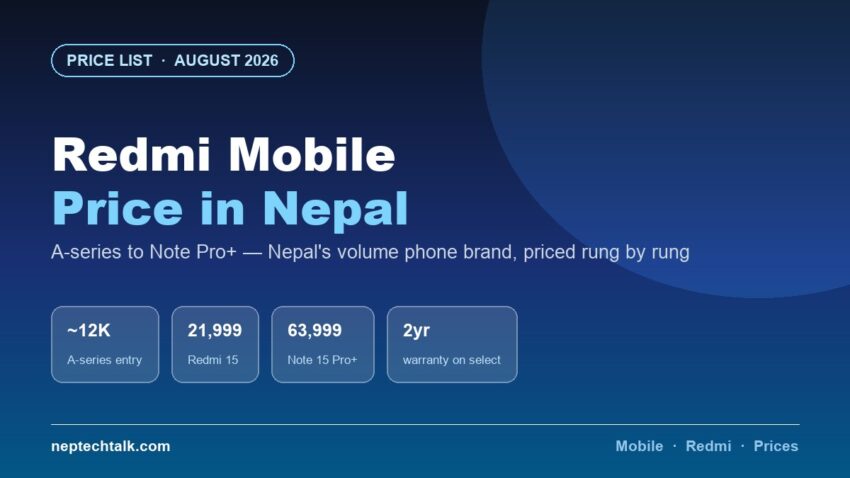 Redmi mobile price list in Nepal August 2026