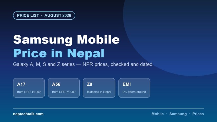 Samsung mobile price list in Nepal updated for August 2026