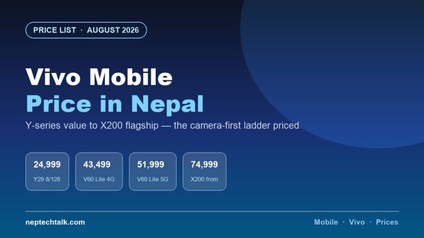 Vivo mobile price list in Nepal August 2026