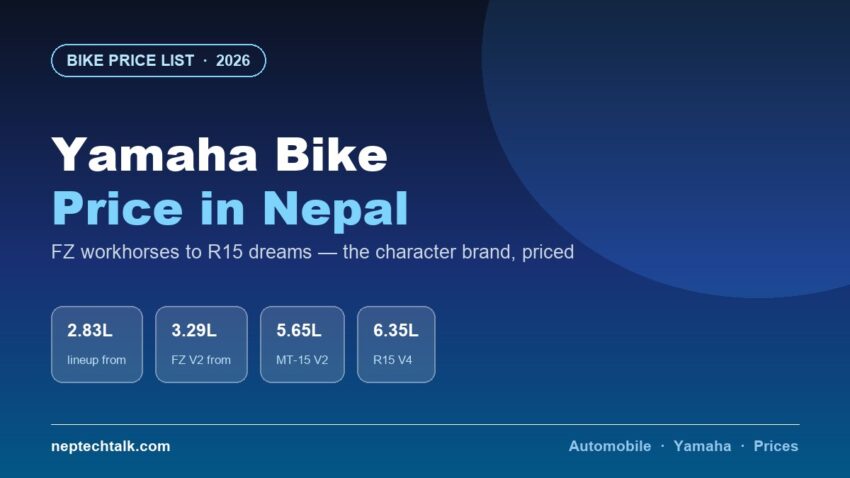 Yamaha bike price list in Nepal 2026 with MT-15 and R15